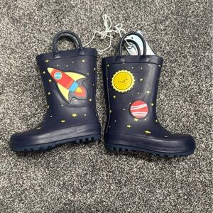 Cat & Jack Navy Rocket Rain Boots